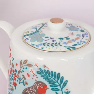 Tipperary Crystal Gift Birdy Robin & Blue Tit Teapot* Homeware