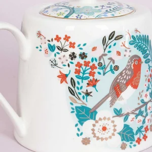 Tipperary Crystal Gift Birdy Robin & Blue Tit Teapot* Homeware