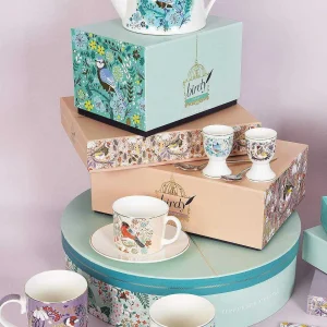 Tipperary Crystal Gift Birdy Robin & Blue Tit Teapot* Homeware