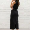 Pala D'oro Sport Black Denim Midi Skirt*Women Skirts & Shorts