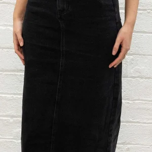 Pala D'oro Sport Black Denim Midi Skirt*Women Skirts & Shorts