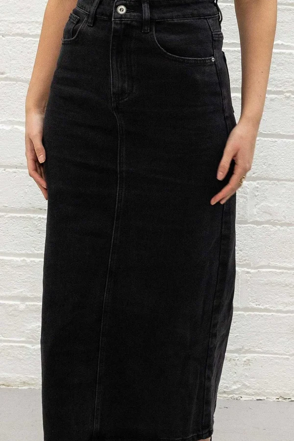 Pala D'oro Sport Black Denim Midi Skirt*Women Skirts & Shorts