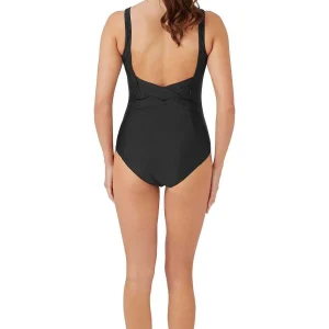 Oyster Bay Black Pleated Swimsuit*Women Swimwear