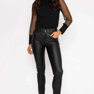 J'aime la Vie Black Pu Jeans*Women Jeans & Trousers