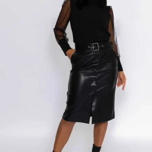 J'aime la Vie Black Pu Skirt*Women Skirts & Shorts