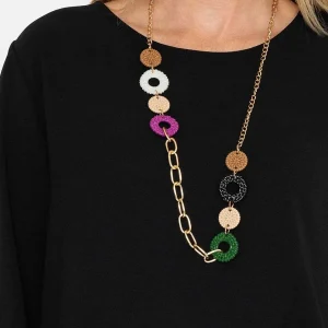 Pala D'oro Black Top With Necklace*Women Tops & Blouses