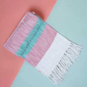 Carraig Donn Dwell Blake Pink And Green Throw* Homeware