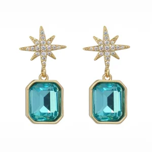 Knight & Day Blue Crystal Star Earrings* Earrings