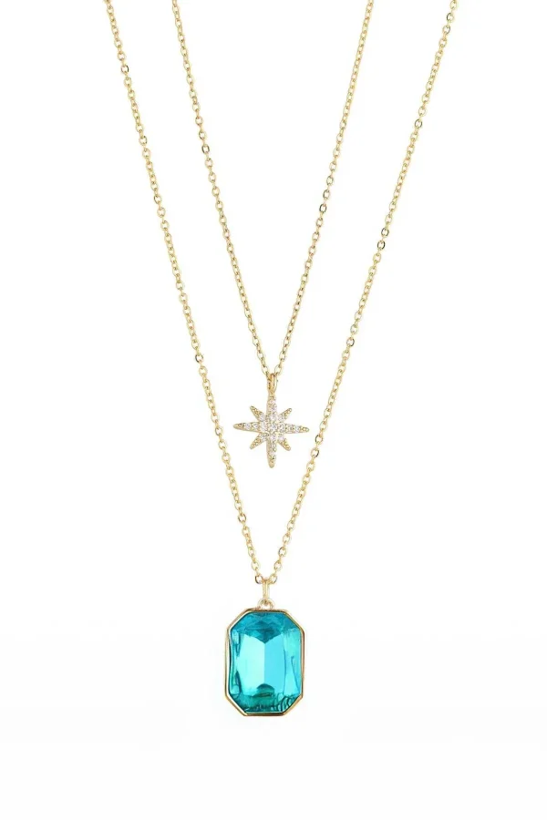 Knight & Day Blue Crystal Star Necklace* Necklaces