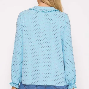 Rowen Avenue Blue Dobby Jacquard Blouse*Women Tops & Blouses