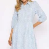 Rowen Avenue Blue Floral Embroidery Dress*Women Dresses & Jumpsuits