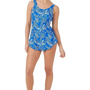 Oyster Bay Blue Half Skirt Swimsuit*Women Swimwear