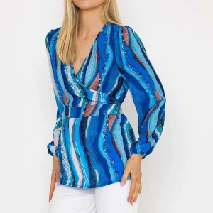 Pala D'oro Blue Peplum Top*Women Tops & Blouses