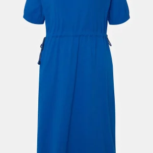 Ulla Popken Blue Short Sleeve Drawstring Waist Midi Dress*Women Dresses