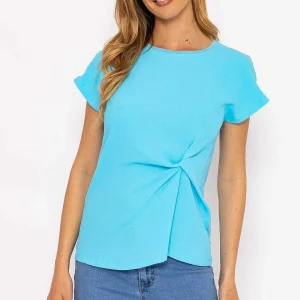 Kelly & Grace Weekend Blue Side Ruched Detail Top*Women Tops & Blouses