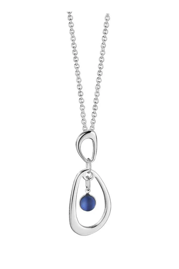 Newbridge Silverware Jewellery Blue Stone Droplet Pendant* Boxed Gifts