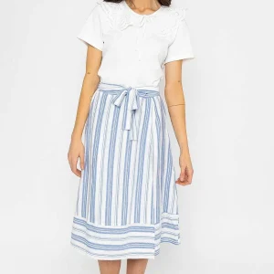 Rowen Avenue Blue Stripe Midi Skirt With Tie*Women Skirts & Shorts