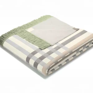 Biederlack Border Check Green Blanket* Homeware