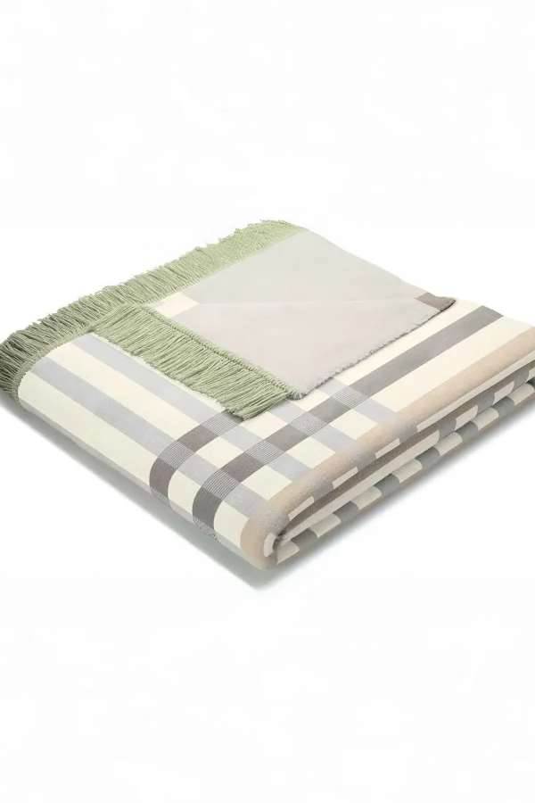 Biederlack Border Check Green Blanket* Homeware