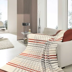 Biederlack Border Check Rust Blanket* Homeware