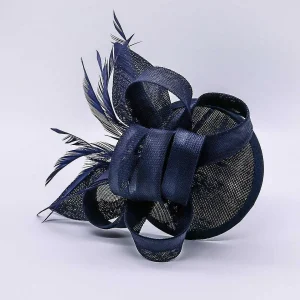 SOUL Accessories Bow Detail Fascinator In Navy* Fascinators