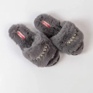 Cherish Accessories Boxed Embellished Slippers In Grey*Women Nightwear