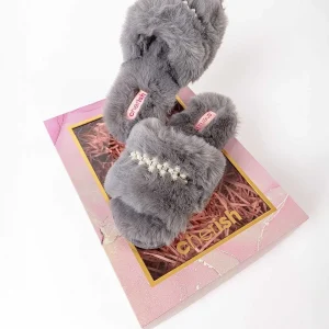 Cherish Accessories Boxed Embellished Slippers In Grey*Women Nightwear