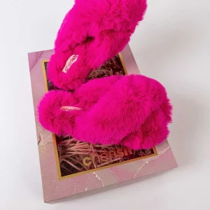 Cherish Accessories Boxed Faux Fur Quilted Slippers In Pink*Women Nightwear