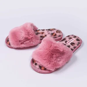 Cherish Accessories Boxed Pink Animal Faux Fur Slipper*Women Nightwear