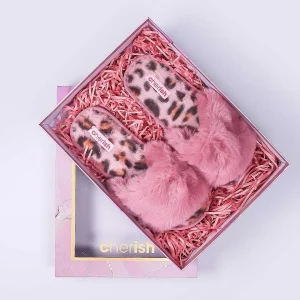 Cherish Accessories Boxed Pink Animal Faux Fur Slipper*Women Nightwear