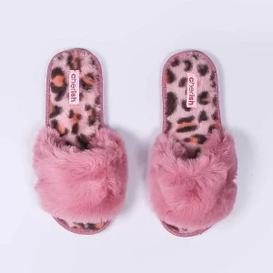 Cherish Accessories Boxed Pink Animal Faux Fur Slipper*Women Nightwear