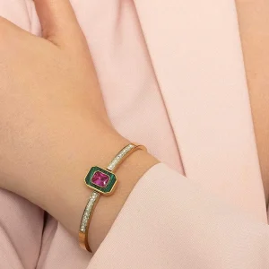 Knight & Day Braelyn Pink And Green Bangle Bracelet* Bracelets