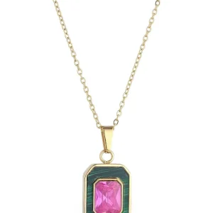 Knight & Day Braelyn Pink And Green Pendant* Necklaces