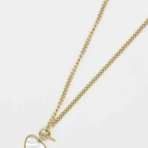 Joularie Braid Chain Necklace With Heart In Gold* Necklaces