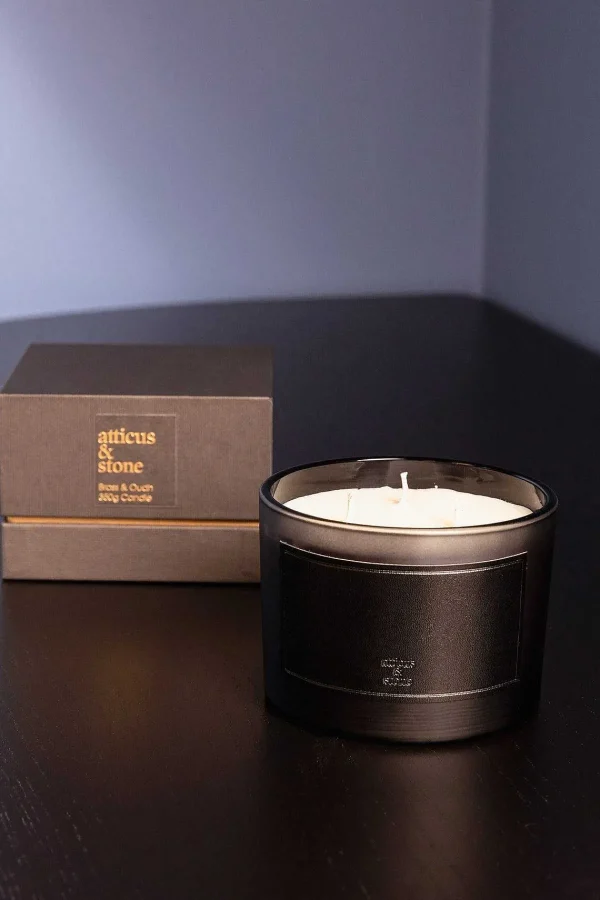 Atticus & Stone Brass And Oudh 3 Wick Candle* Homeware