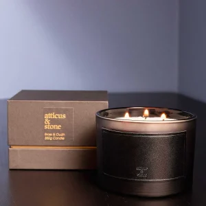 Atticus & Stone Brass And Oudh 3 Wick Candle* Homeware