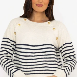 J'aime la Vie Breton Navy Stripe Knit Jumper*Women Jumpers & Cardigans