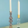 Eclectic Brown Glass Candle Stand* Homeware