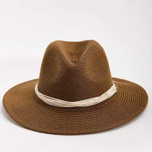 SOUL Accessories Brown Straw Hat With Gold Clasp Detail* Hats