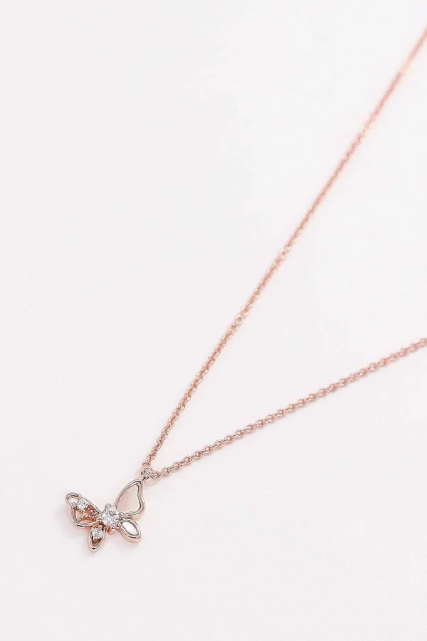Cherish Butterfly Necklace In Rose Gold*Women As Seen On Social