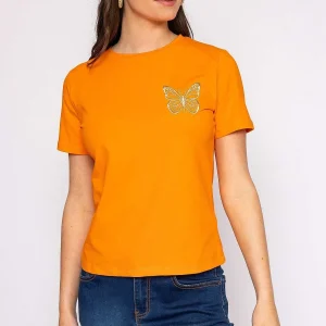 Kelly & Grace Weekend Butterfly T-Shirt In Orange*Women Tops & Blouses