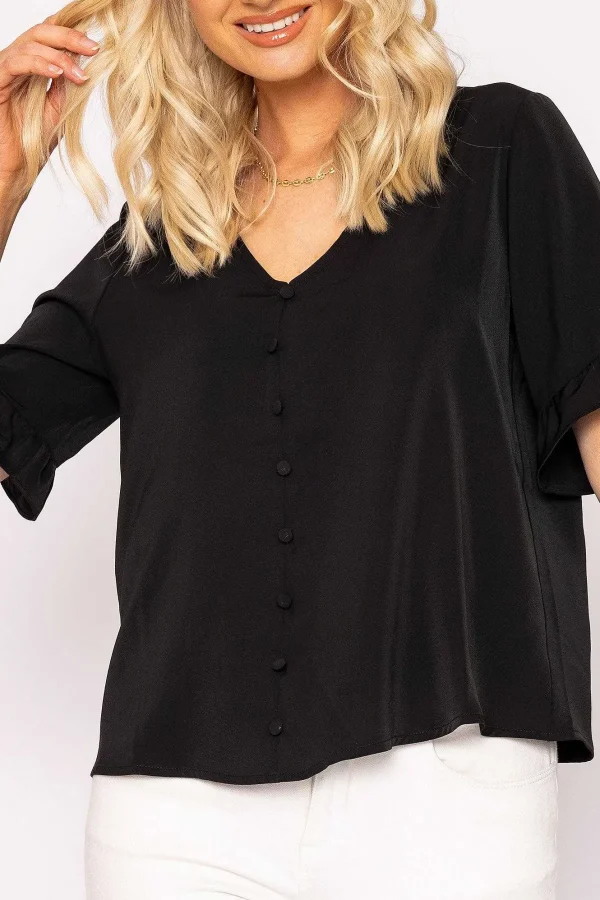 Rowen Avenue Button Blouse In Black*Women Tops & Blouses