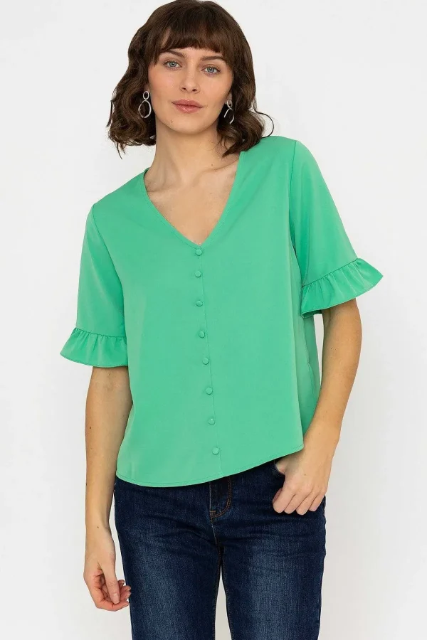 Rowen Avenue Button Blouse In Green*Women Tops & Blouses