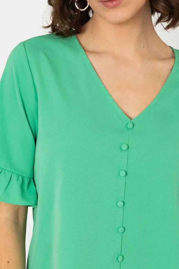 Rowen Avenue Button Blouse In Green*Women Tops & Blouses