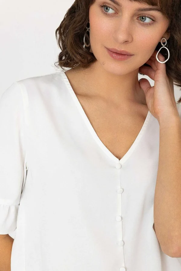 Rowen Avenue Button Blouse In Ivory*Women Tops & Blouses