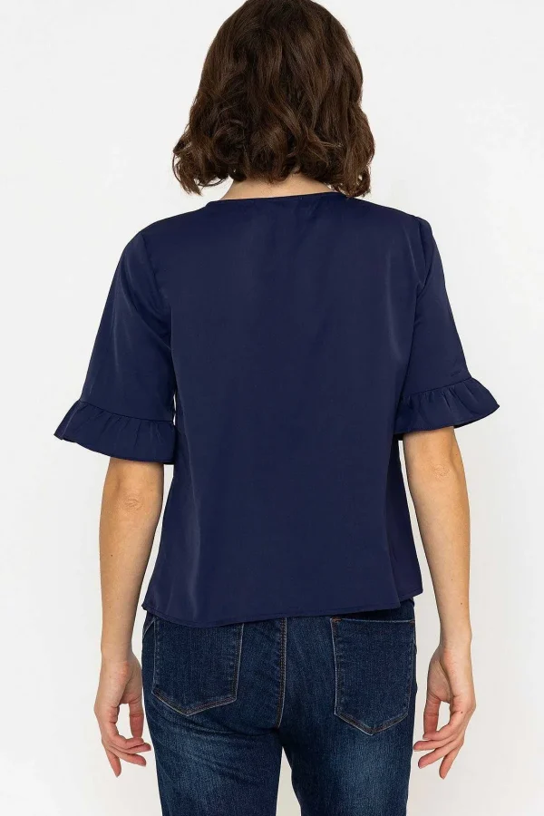 Rowen Avenue Button Blouse In Navy*Women Tops & Blouses