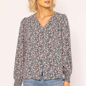 Rowen Avenue Button Blouse In Pink Print*Women Tops & Blouses