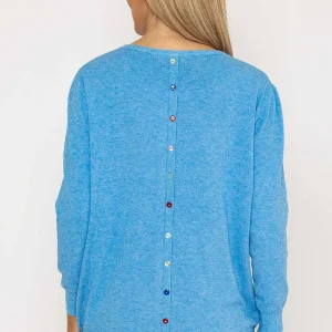 J'aime la Vie Button Detail Knit In Blue*Women Jumpers & Cardigans