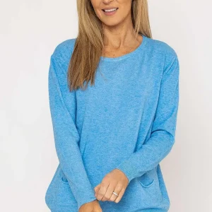 J'aime la Vie Button Detail Knit In Blue*Women Jumpers & Cardigans