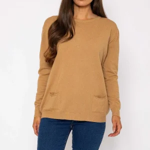 J'aime la Vie Button Detail Knit In Camel*Women Jumpers & Cardigans